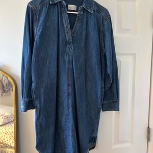 Universal Thread Denim Shirt Dress in Medium Blue